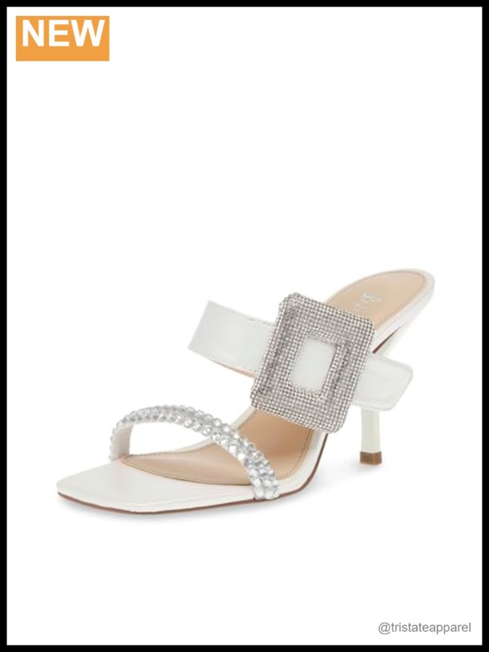 Women's Slingback Stiletto Heeled Dress Sandals Satin Rhinestone Slide